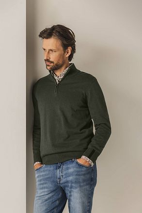 State Of Art Half Zip Trui Woods Donkergroen 13124004-3900 kopen