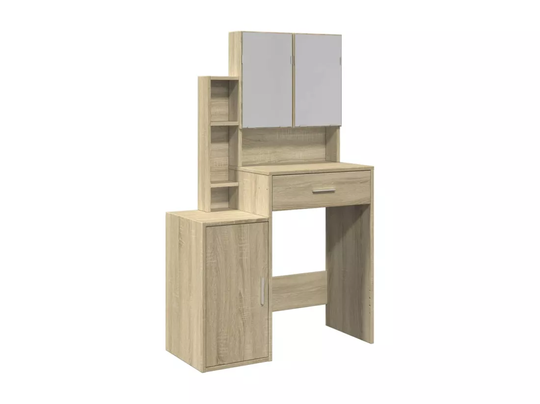Coiffeuse avec armoire chêne sonoma 80x35x132 cm