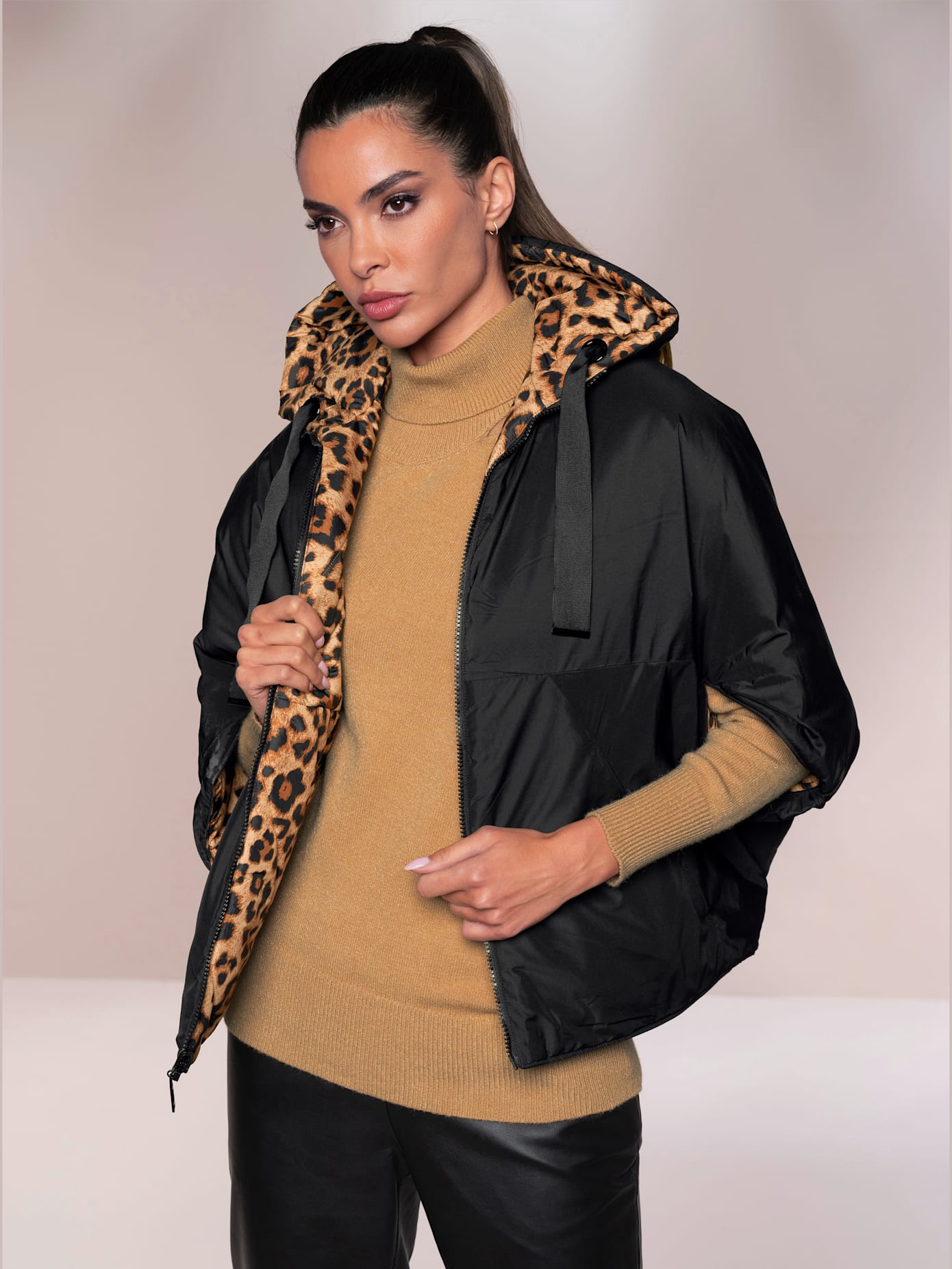 Veste d'extérieur joli motif léopard