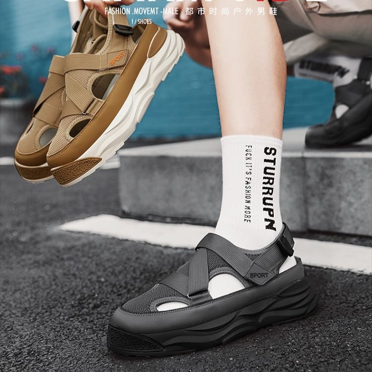 HANO - Platform-sandalen met zelfklevende Chinese karakters