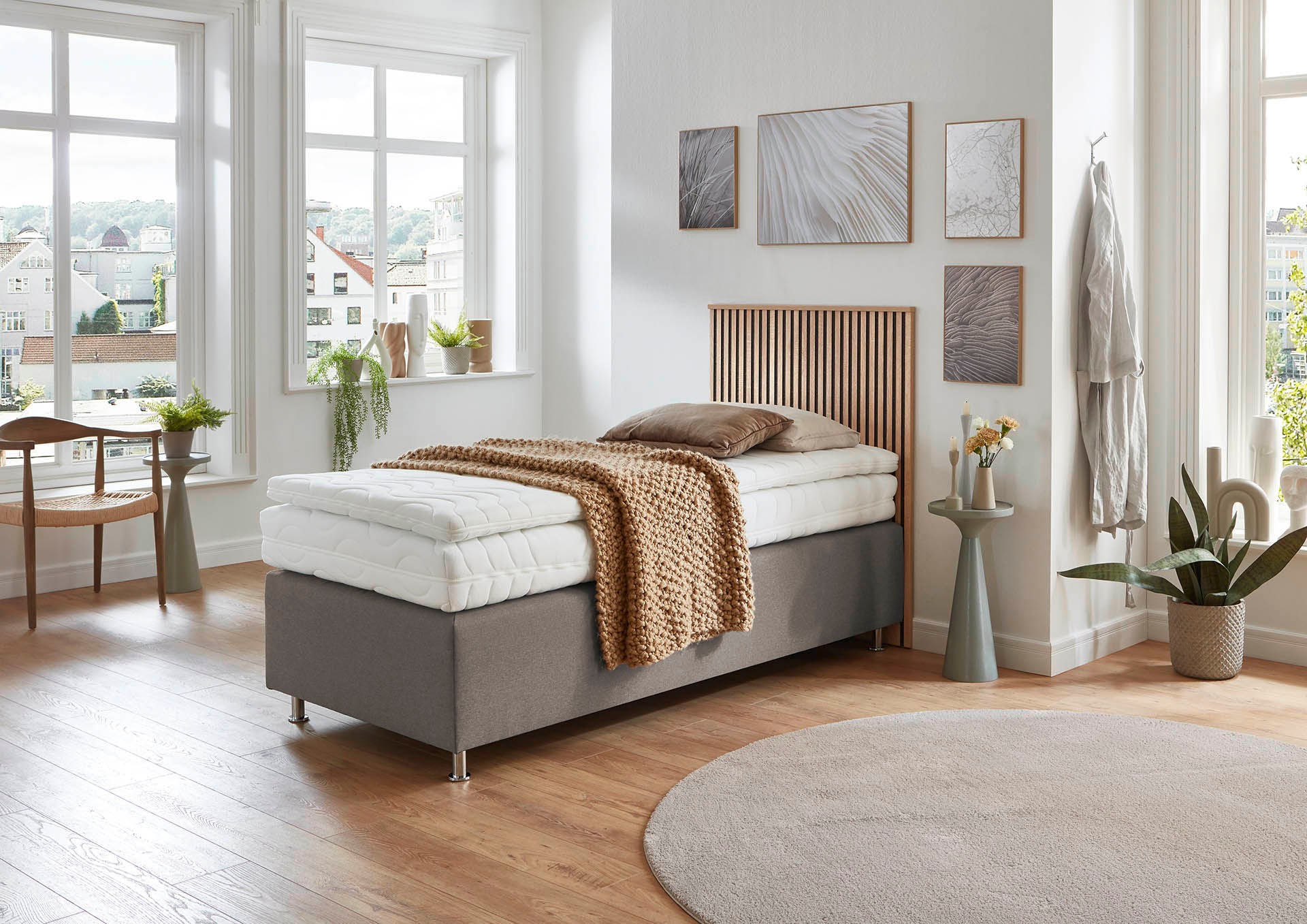 Westfalia Schlafkomfort Boxspringbett »Quercus« wahlweise mit LED-Beluchtung, 3 Matratzenarten zur Auswahl
