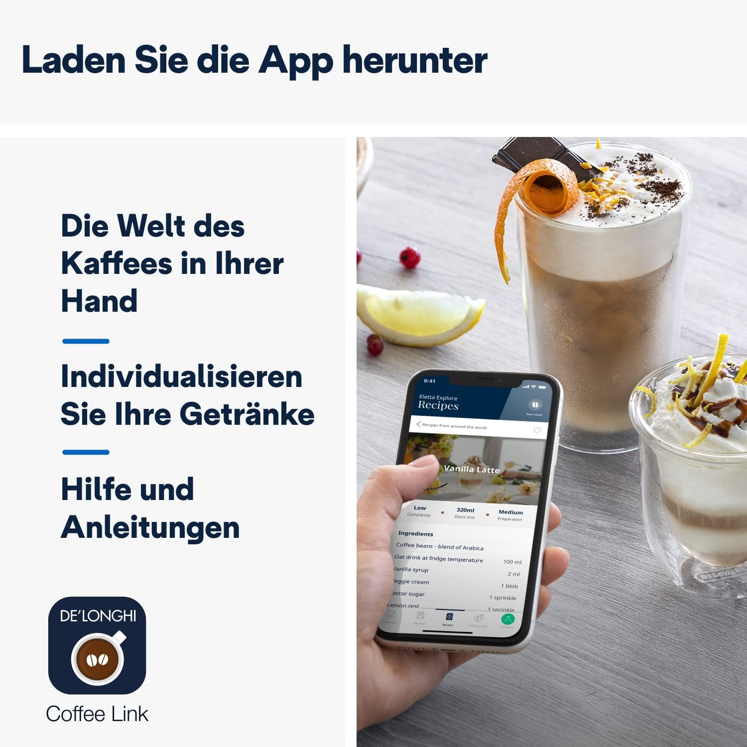 De'Longhi Eletta Explore - Perfetto Kaffeevollautomat mit LatteCrema-Milchaufschäumer, 40 Getränke auf Knopfdruck, farbiges Touch-Display, Dunkelgrau (ECAM452.57.G)