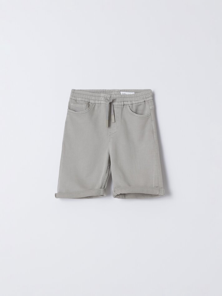 Shorts de moletom jeans - Cinza