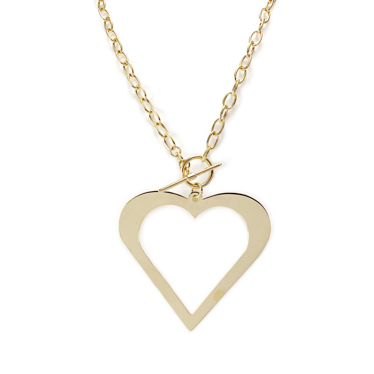 Collier d'occasion or 750 jaune 49 cm pendentif coeur