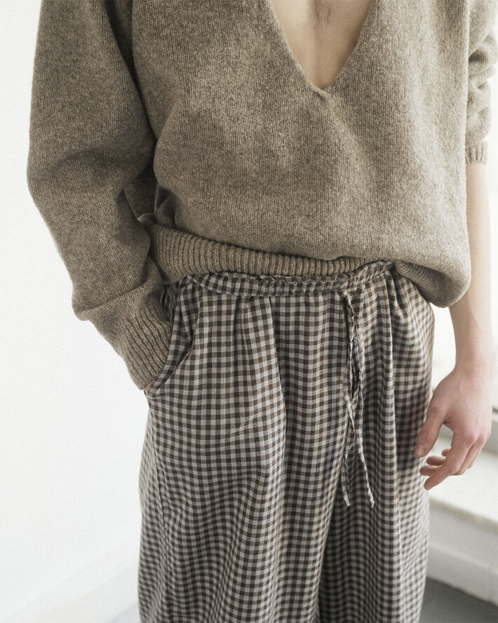BASERANGE LIMBER PANTS Brown grey flannel