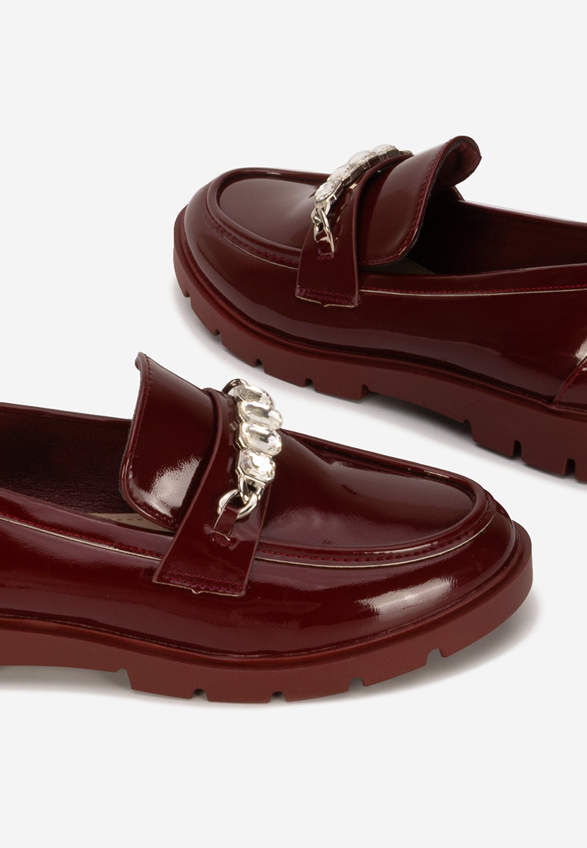 Mocassins pour femme vernis bordeaux Anselia