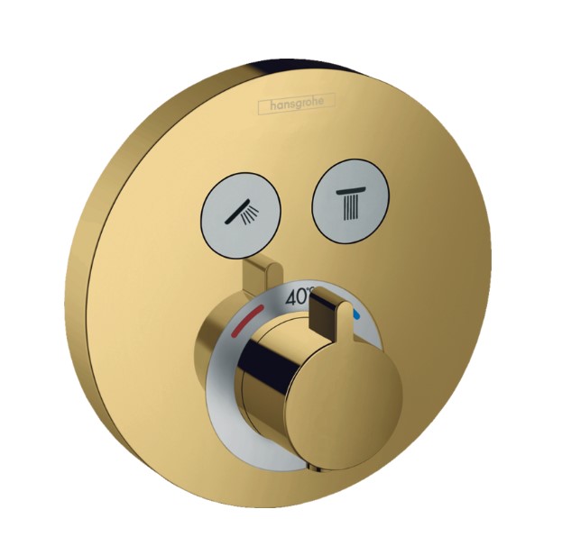 Hansgrohe Showerselect S afbouwdeel thermostaat voor 2 functies goud gepolijst