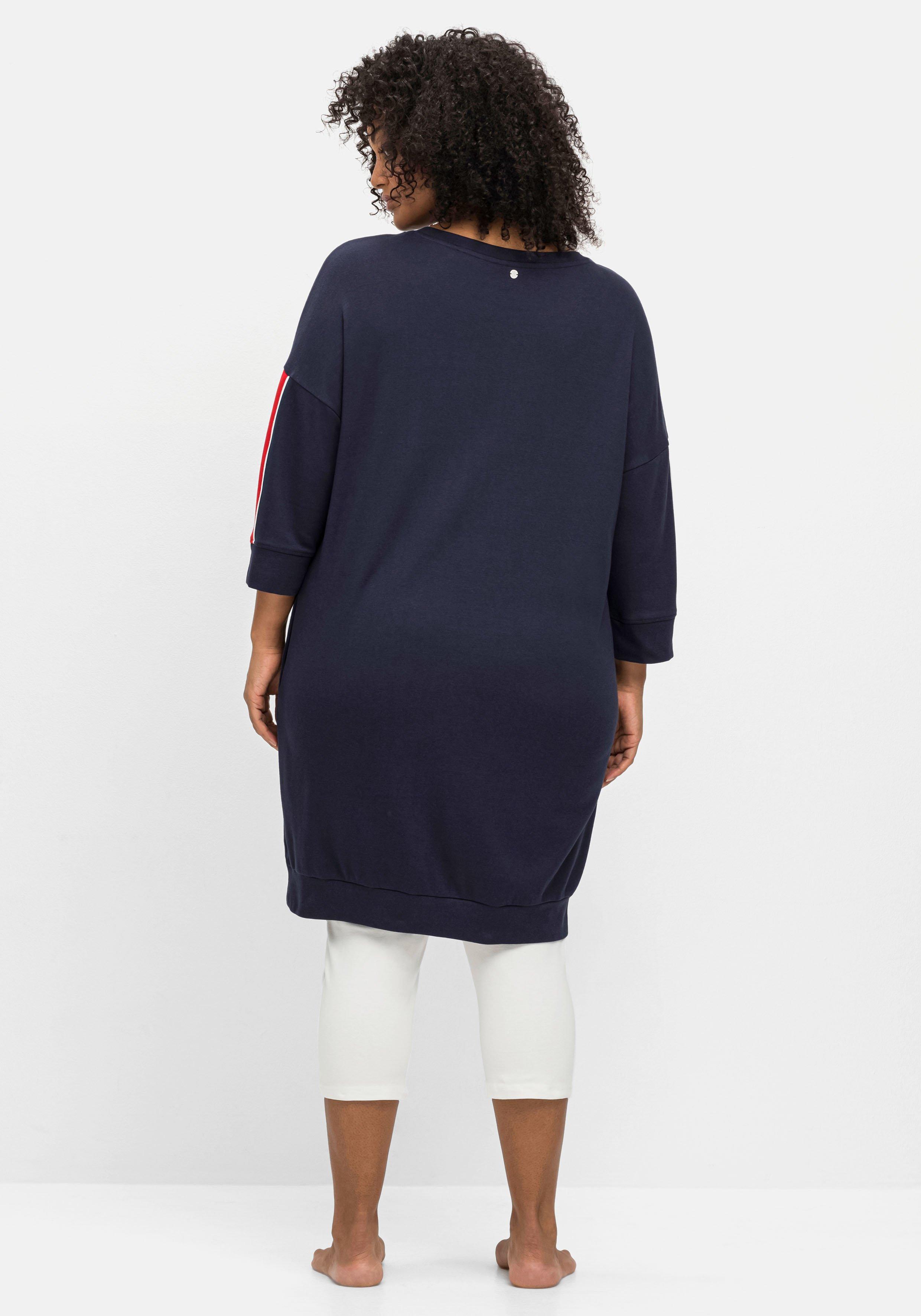 Relax-Shirtkleid mit Taschen und Kontraststreifen
