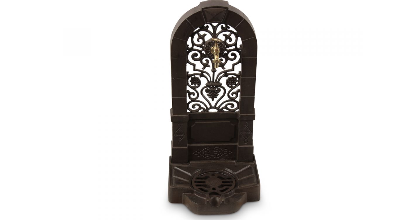 Fontaine de jardin fonte marron 35.5x31x74.5cm