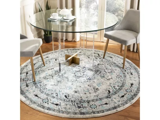 Tapis Light Grey & Blue 201 X 201 cm - Marissa