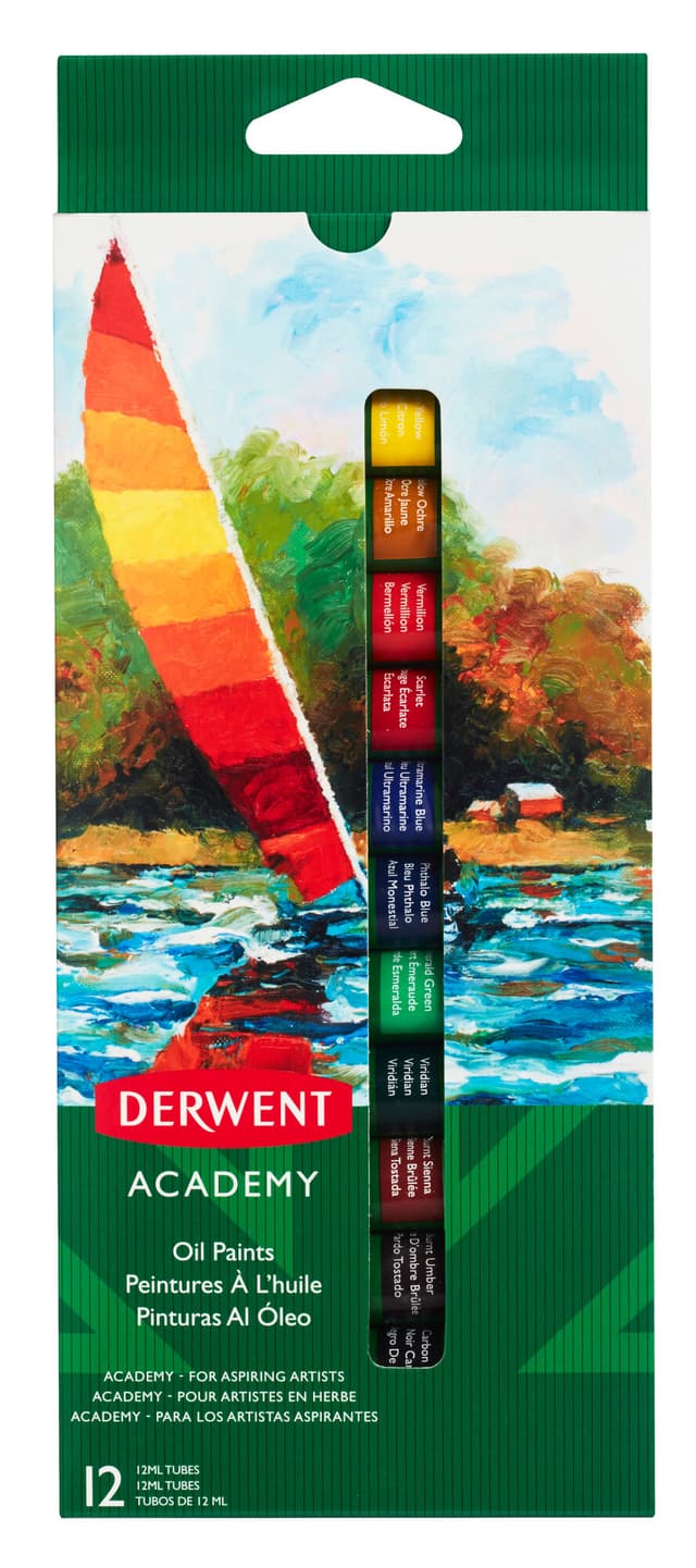 Derwent Academy Oliemaling 12 ml pakke med 12 stk.