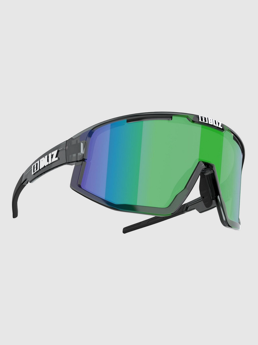 BLIZ Active Eyewear Fusion Small Crystal Black Sunglasses brown w green multi