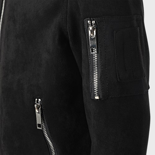 Veste Bomber Col Mouton Enfant QQ673 Noir