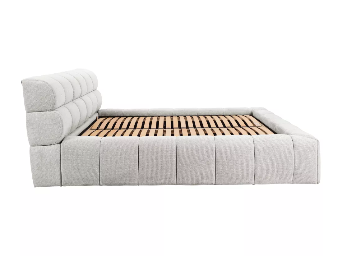 Lit coffre 180 x 200 cm - Tissu - Gris clair - FORVIK de Pascal Morabito