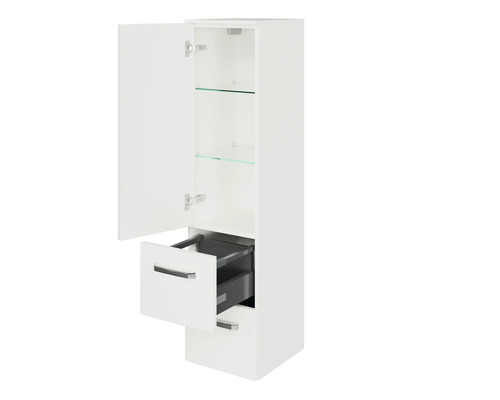 Jungborn VENTITRE halfhoge kast, BxHxD 30 x 121 cm x 33 cm, frontkleur wit hoogglans
