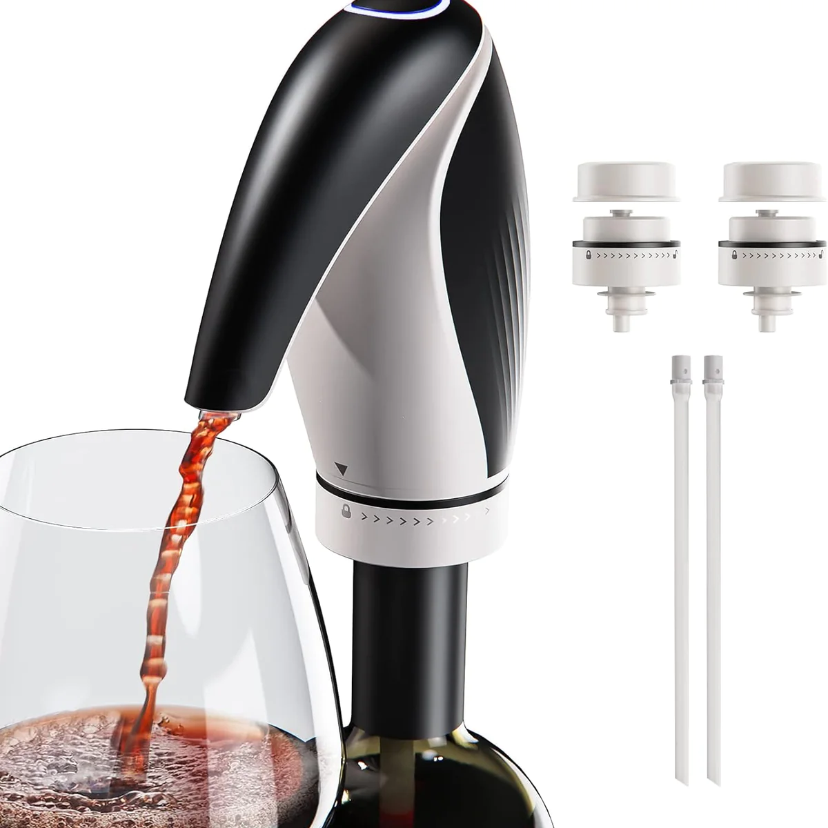 Aérateur distributeur à vin électrique portable 3 en 1 blanc noir Vend