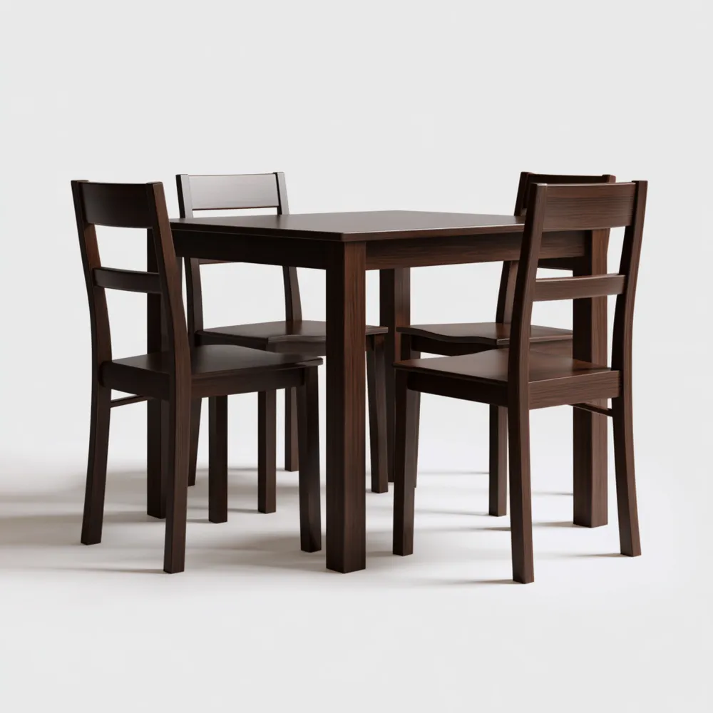 Esszimmer-Set Holz 110x70x75 cm – Dunkelbraun – Klassisches Design