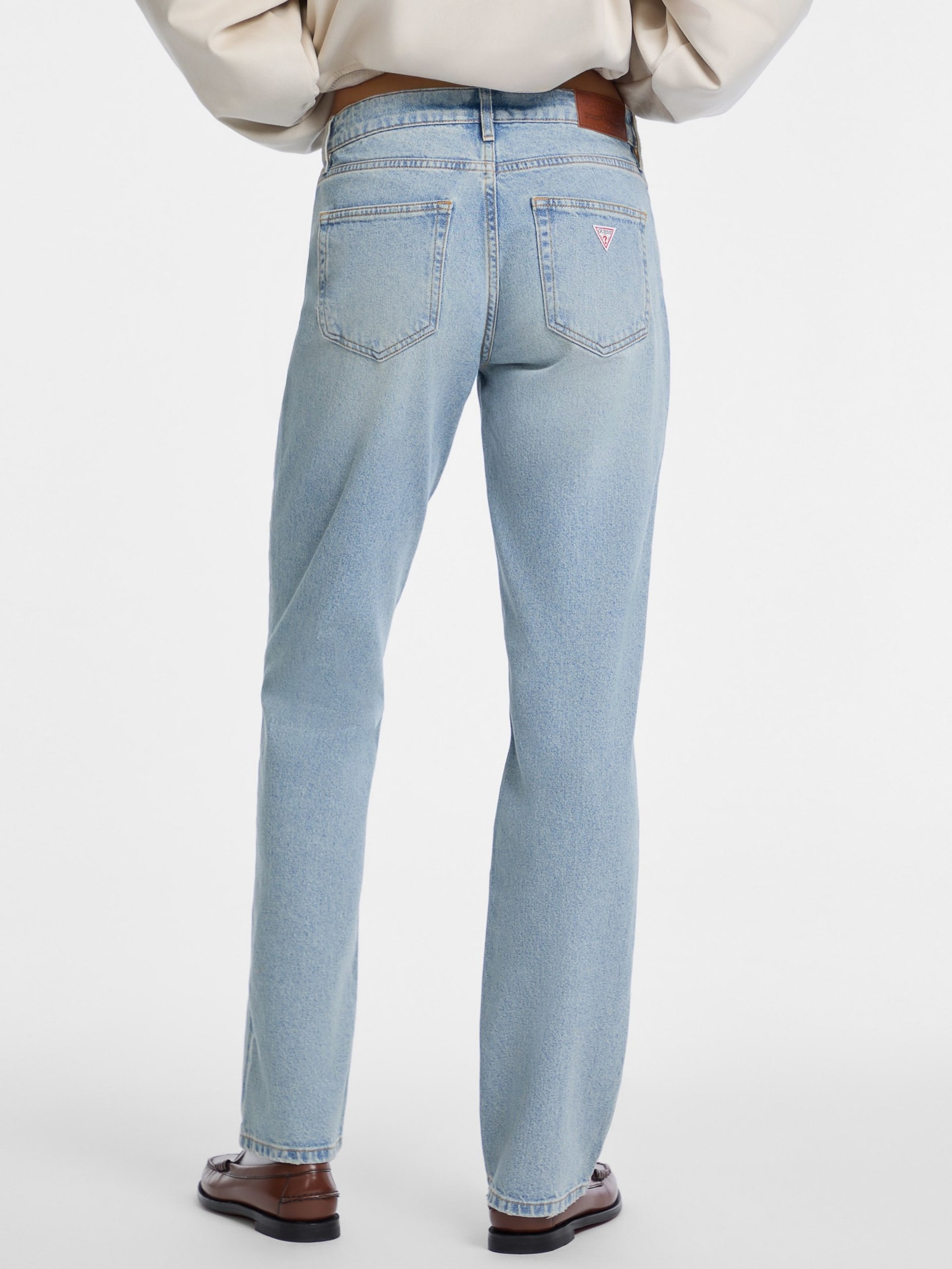 Calça jeans reta de cintura média G08