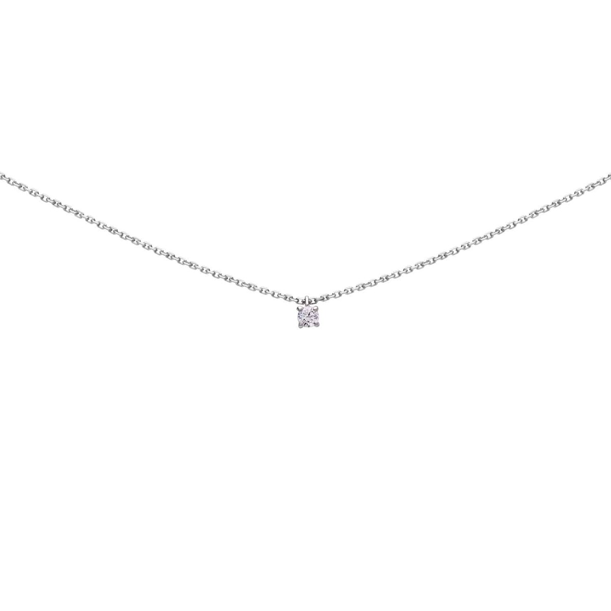 Collier solitaire or 18 carats oxyde griffes