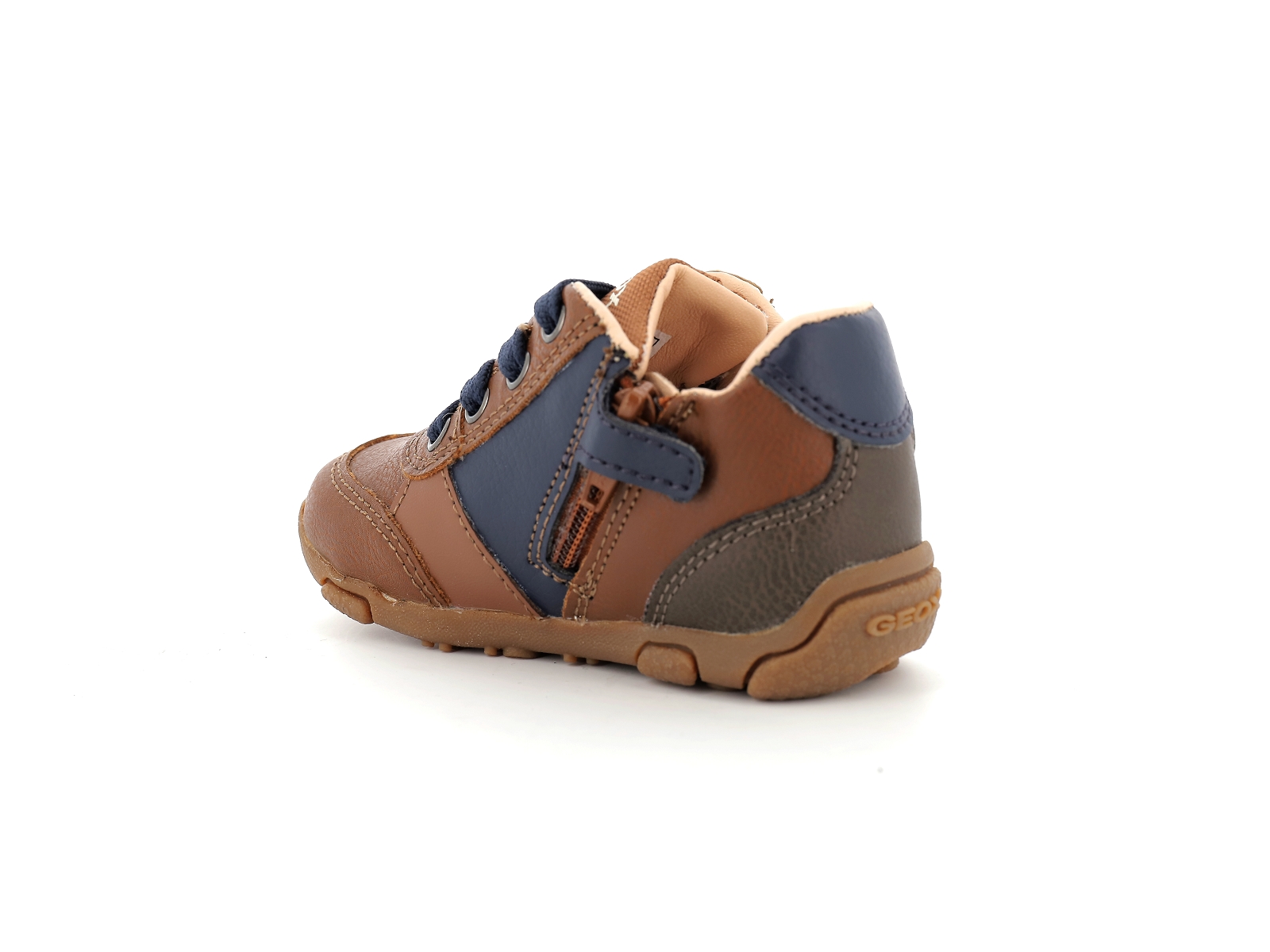 Geox-B BALU BOY-B0436B Cuir Marron Bleu