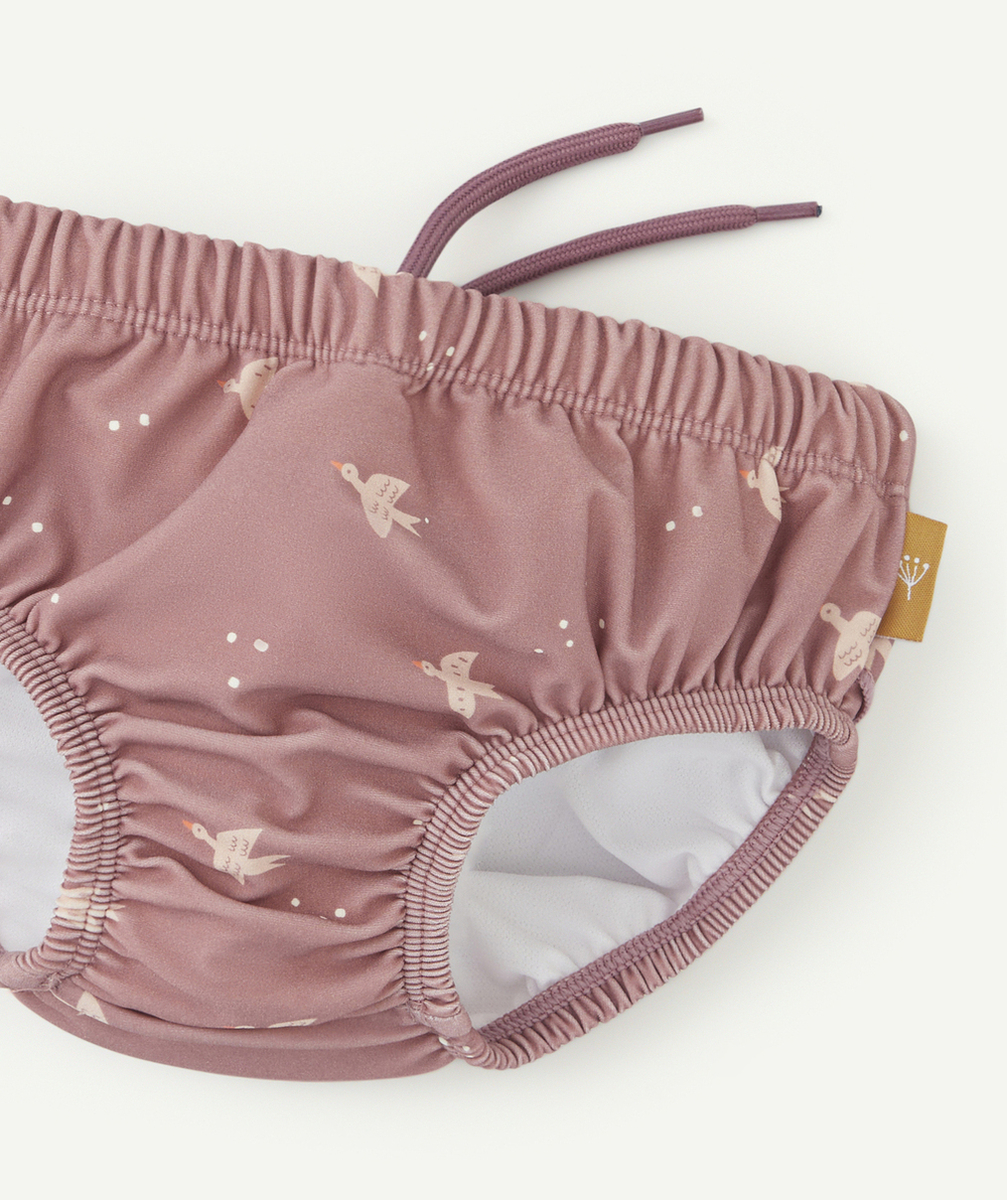 FRESKCOUCHE DE BAIN BÉBÉ FILLE HIRONDELLES VIEUX ROSE