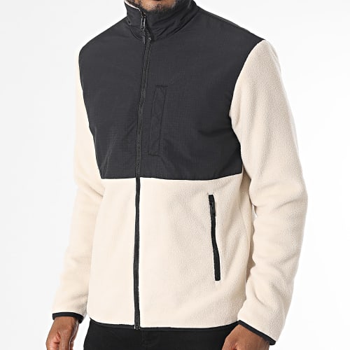 Veste Polaire Zippée Marvin Fleece Beige Noir