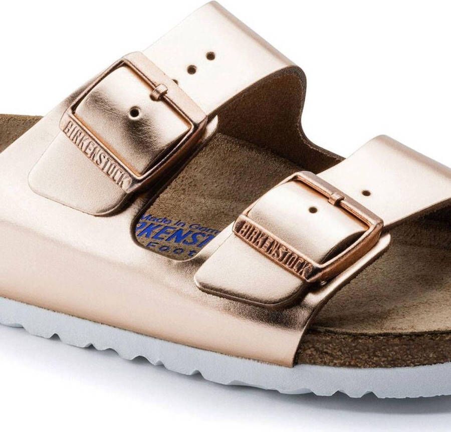 Birkenstock Arizona natuurleer metallic copper zacht voetbed regular sandalen dames (952091)