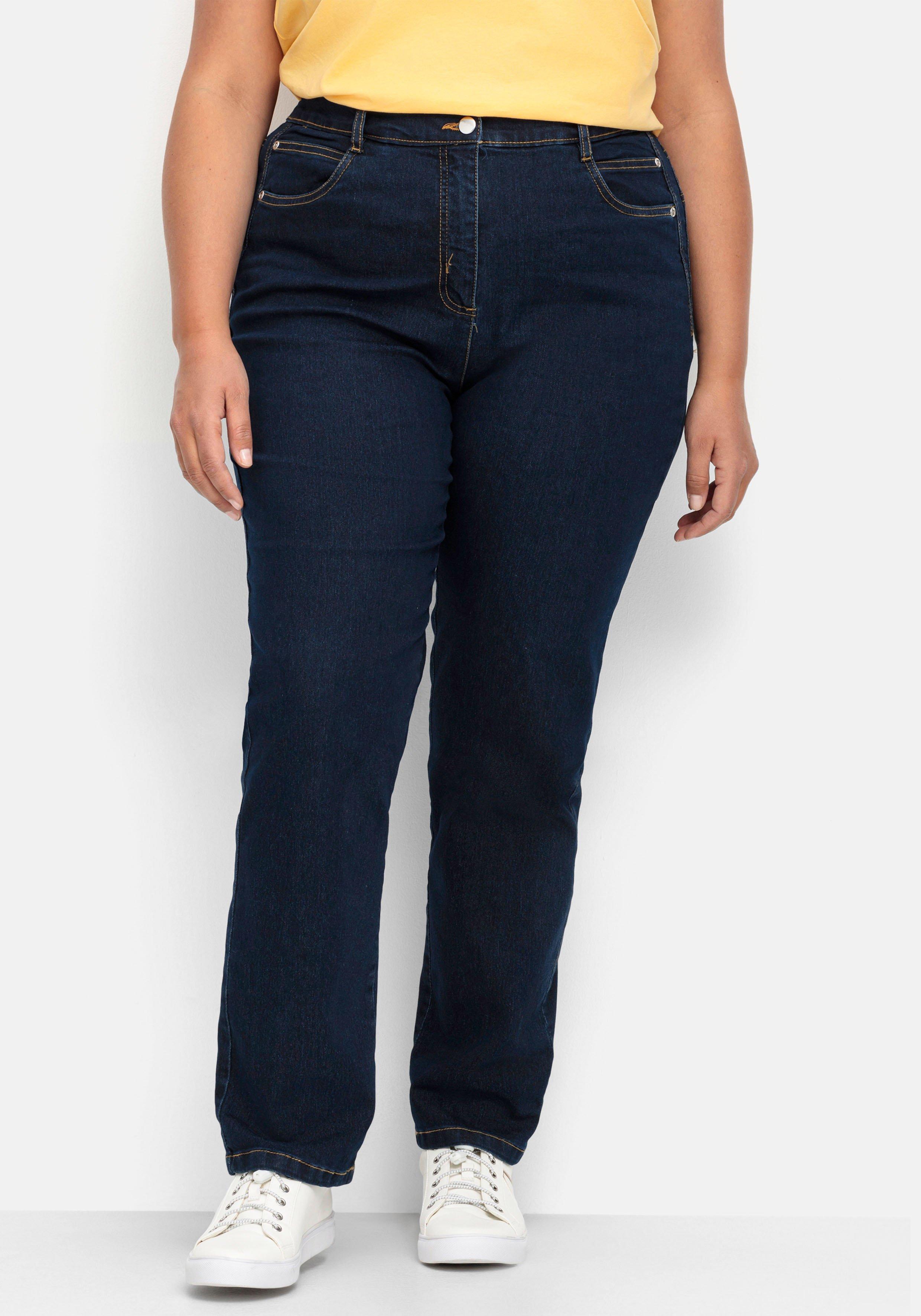 Gerade Stretch-Jeans mit Komfortbund