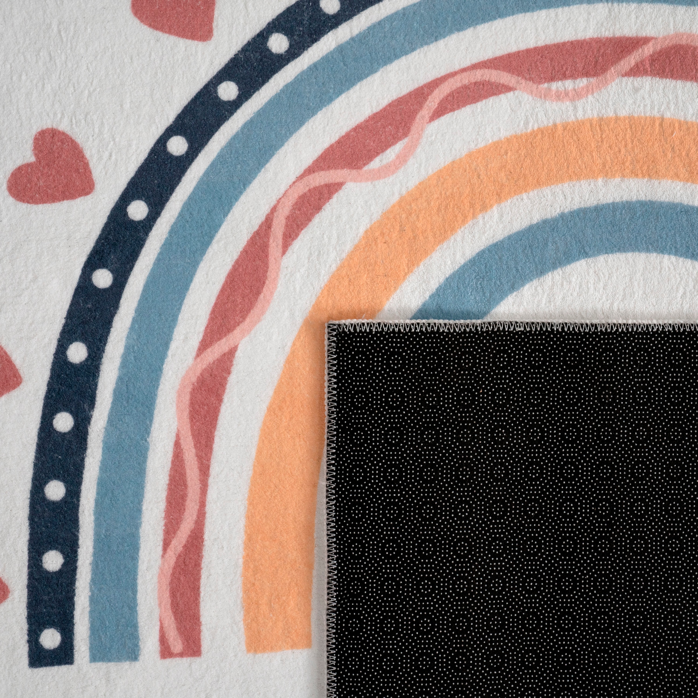 Paco Home Kinderteppich »Eliz 392« rechteckig 12 mm Höhe Kurzflor, Spielteppich, Patchwork-Muster, Motiv Punkte & Regenbogen