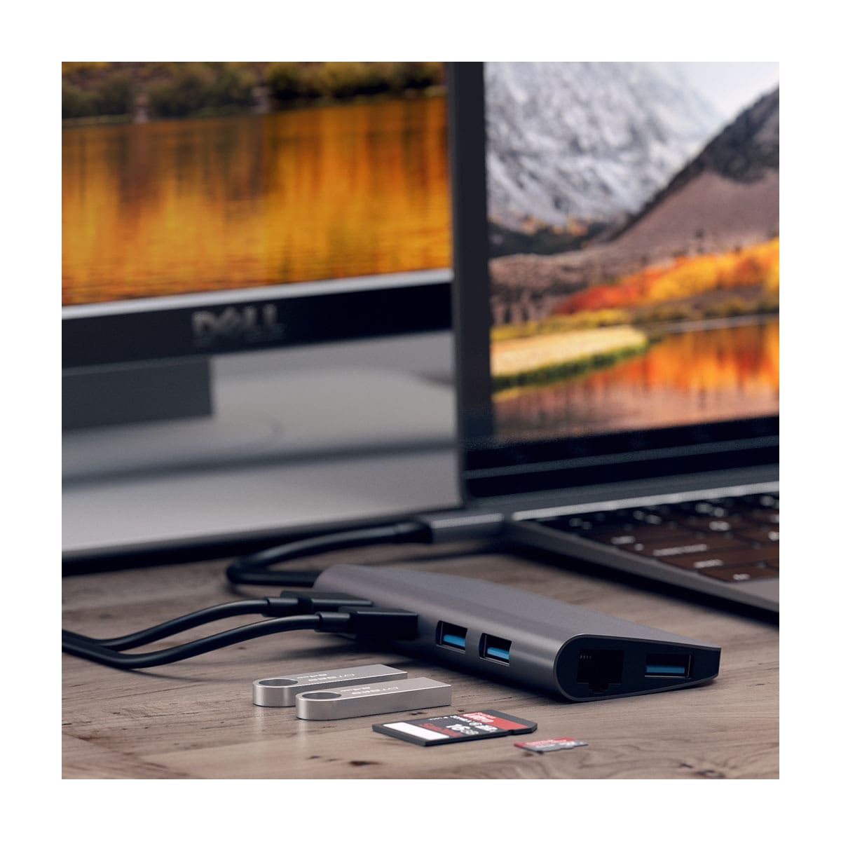Satechi 9-in-1 USB-C hub (romgrå)