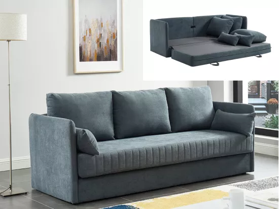 Canapé 3 places convertible en tissu GRECCO - Gris