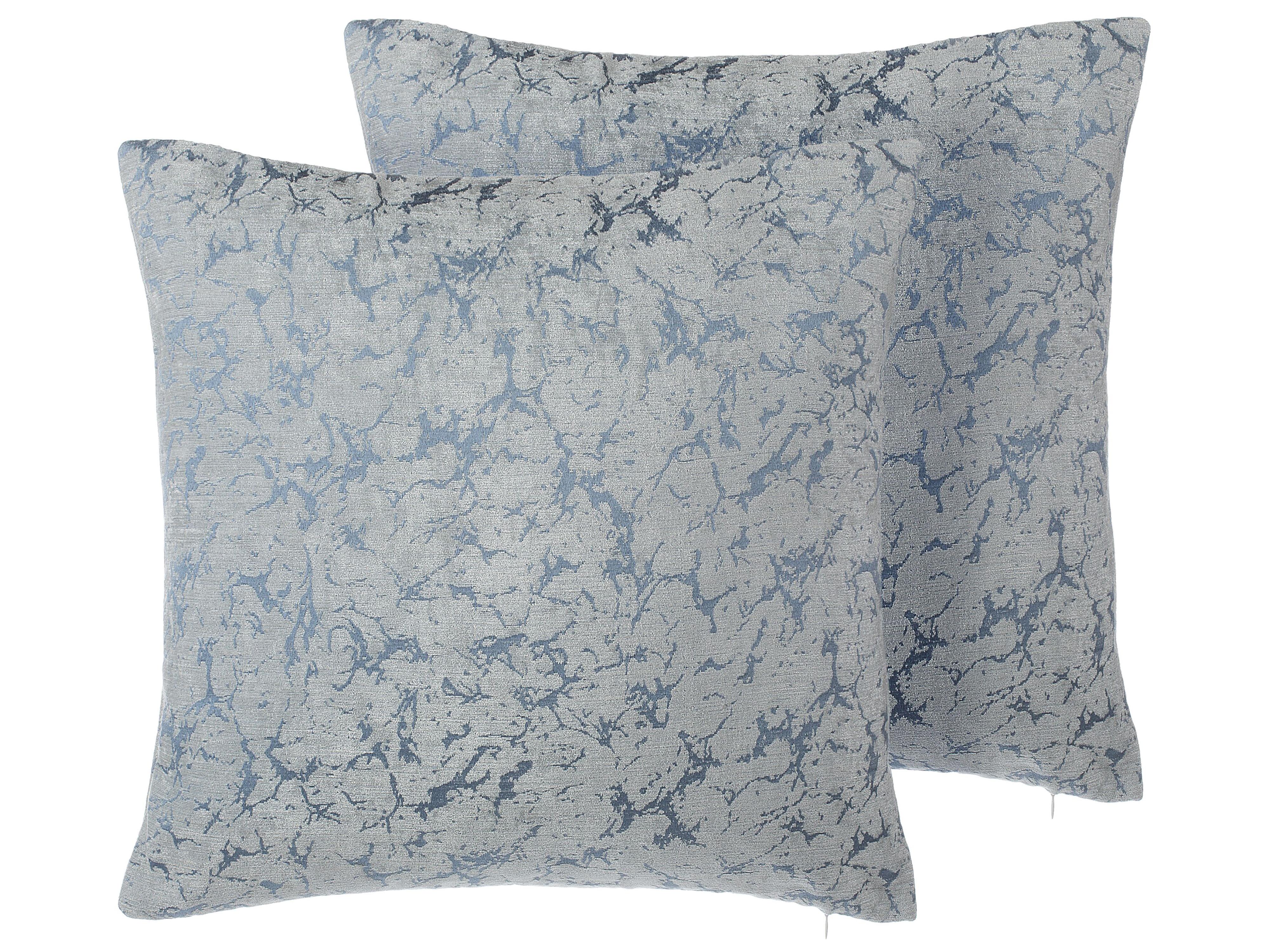 Set van 2 sierkussens WISTERIA 45 x 45 cm Lichtgrijs effen
