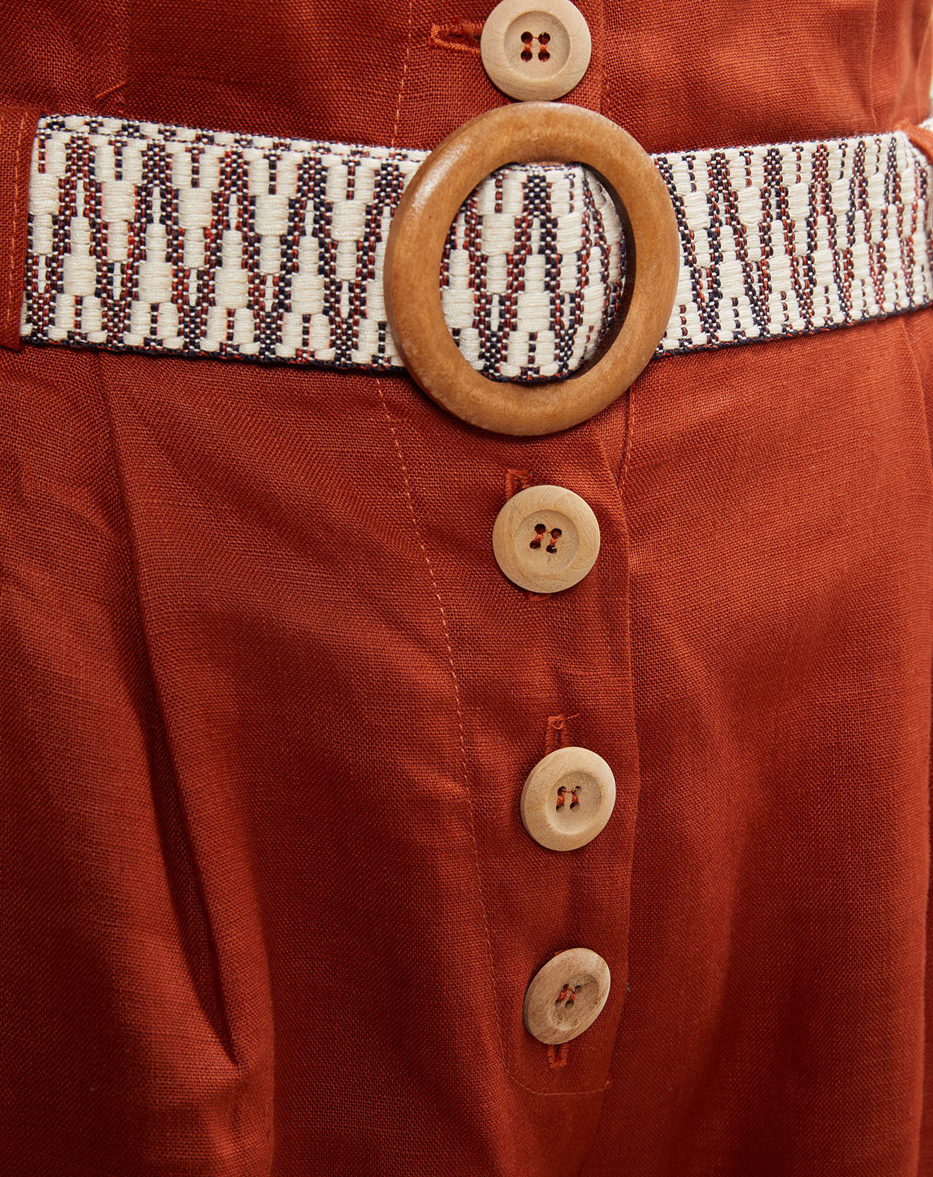 La Petite Francaise Pantalon 100% Lin Peter acajou