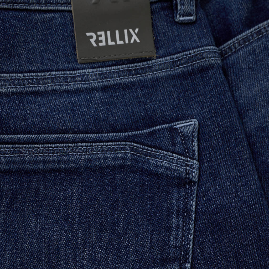 Rellix mom straight leg jeans dark blue denim