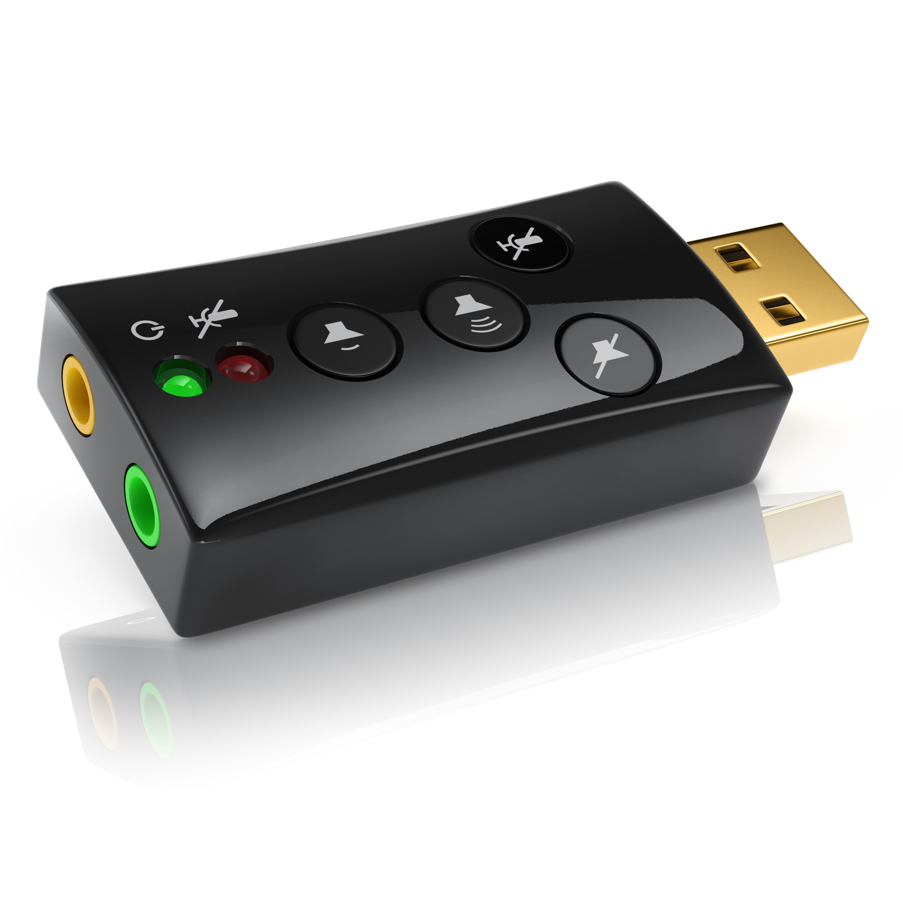 CSL Externe USB Soundkarte mit Virtual Surround Funktionstasten / Dynamic 3D Surround Sound