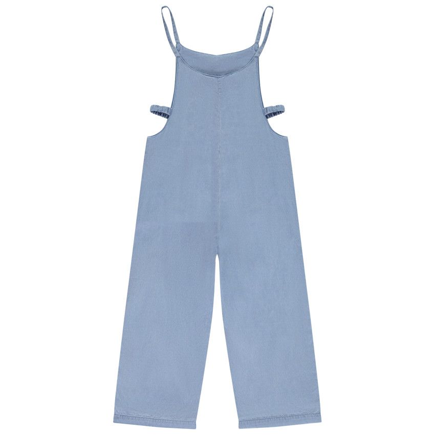 Combinaison longue unie en lyocell pour fille - Bleu