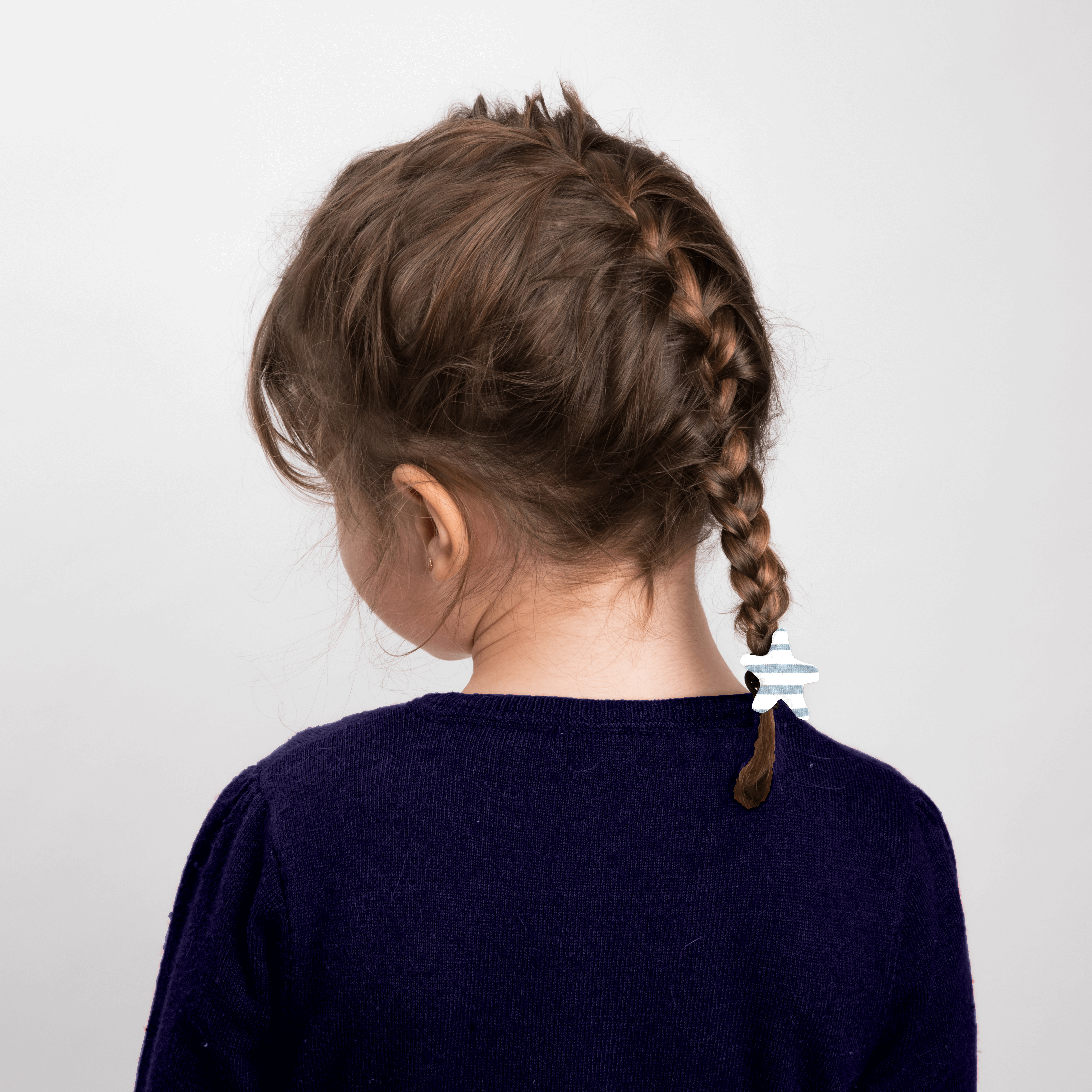 Elastique Cheveux Étoile Rayé Bleu Blanc
