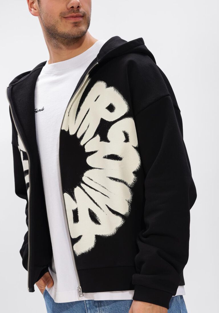 zwarte flaneur vest sounds good zip-up