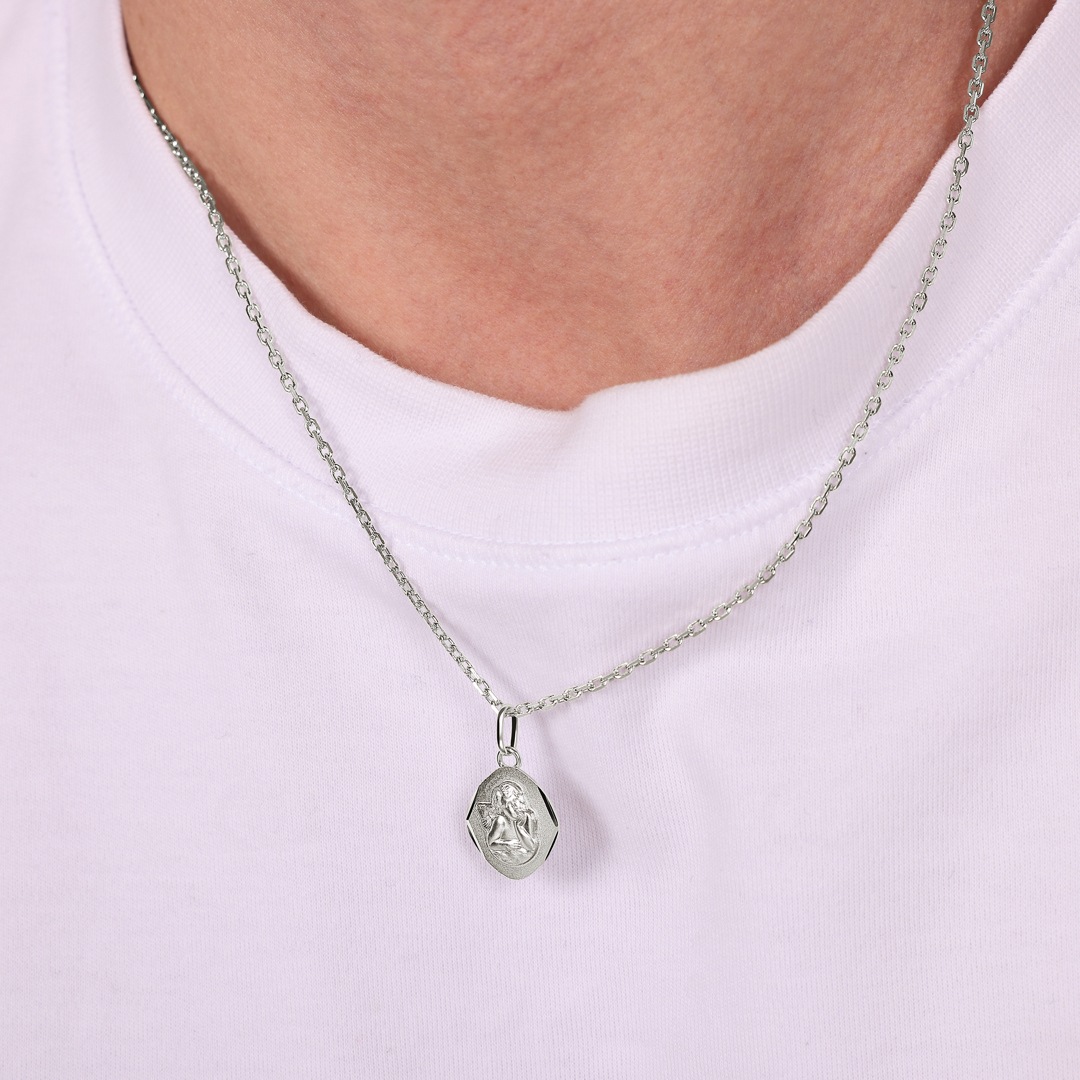 Anhänger 925 Silber rhodiniert Schutzengel 15x13mm