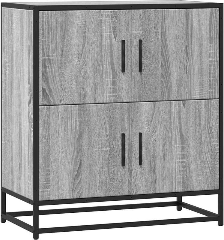 vidaXL - Dressoir - Grijs - Bewerkt Hout - Industrieel Ontwerp