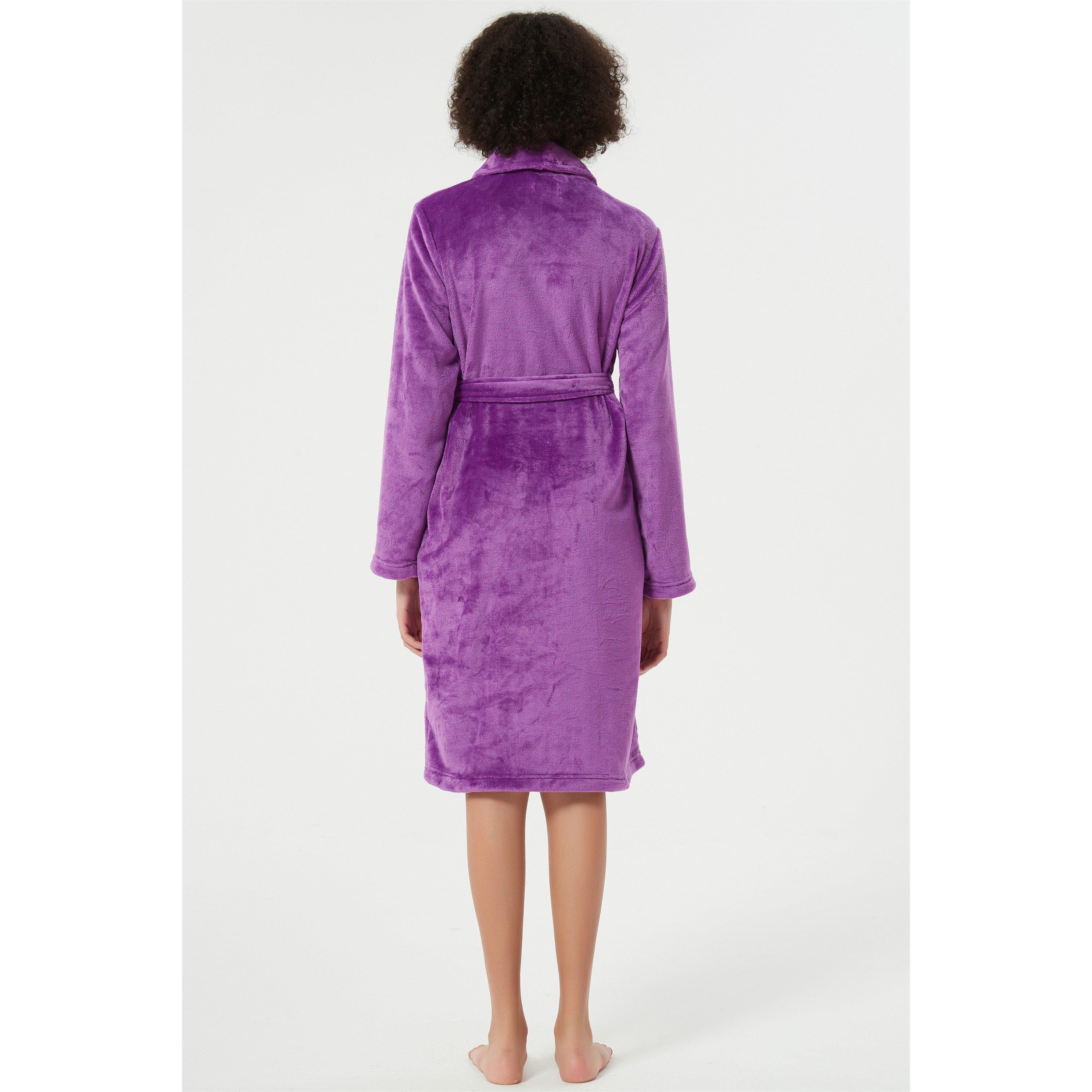 Linea Ladies Plain Fleece Dressing Gown