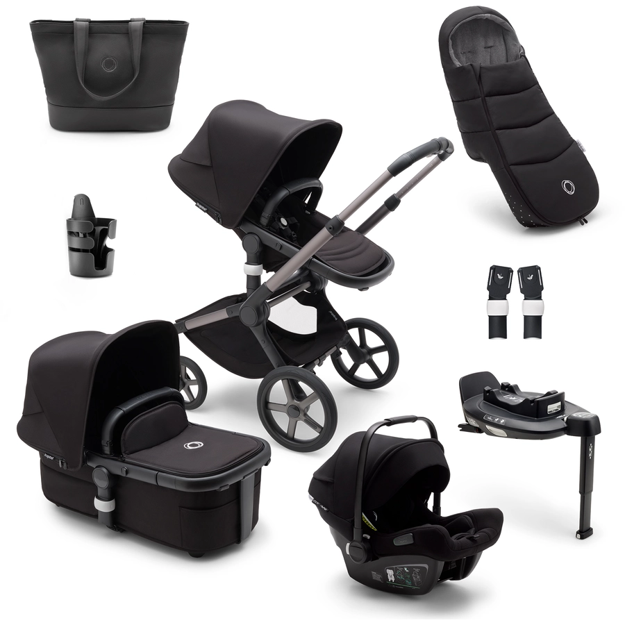 bugaboo Kombikinderwagen Fox 5 Starter Set GraphiteMidnight Black