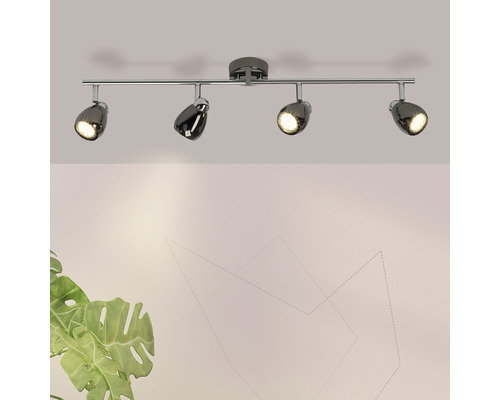 LED plafondspot 4x3W 4x250 lm 3000 KB 71 cm chroom/zwart