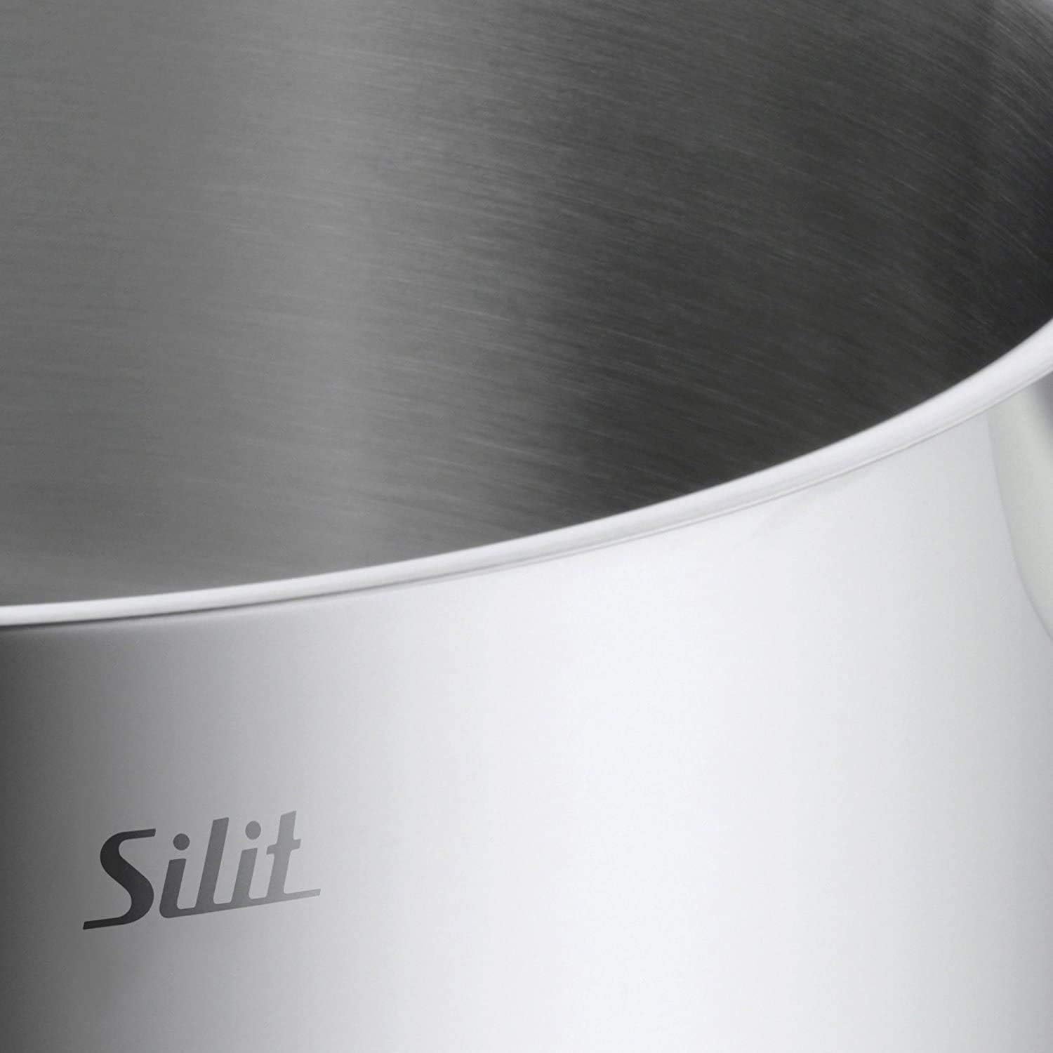 Silit Diamant Topfset Induktion 4-teilig, Kochtopf Set mit Glasdeckel, Edelstahl poliert, Induktions Töpfe Set unbeschichtet