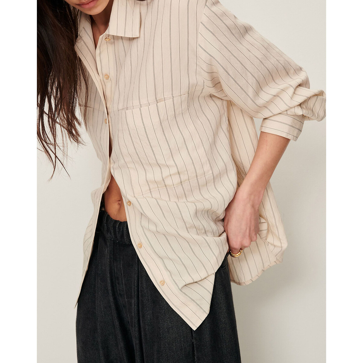 SESSUN<br>Camisa listrada com fecho de botão nas costas, SAN JUAN