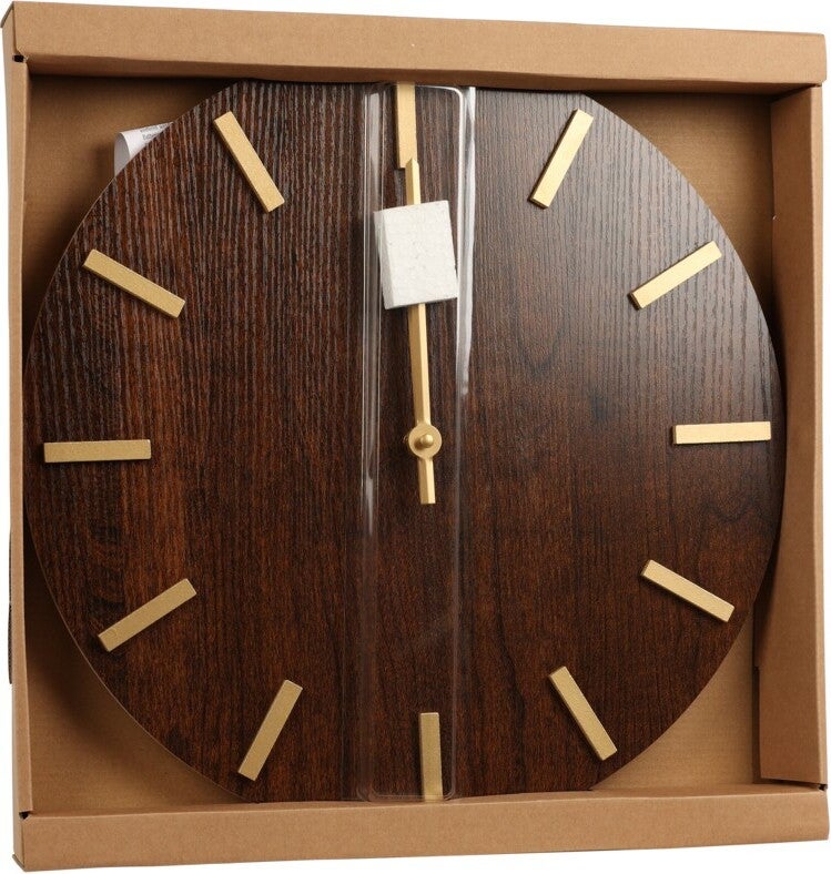 Wandklok naturel / goud D 41,5 H 5,5 cm