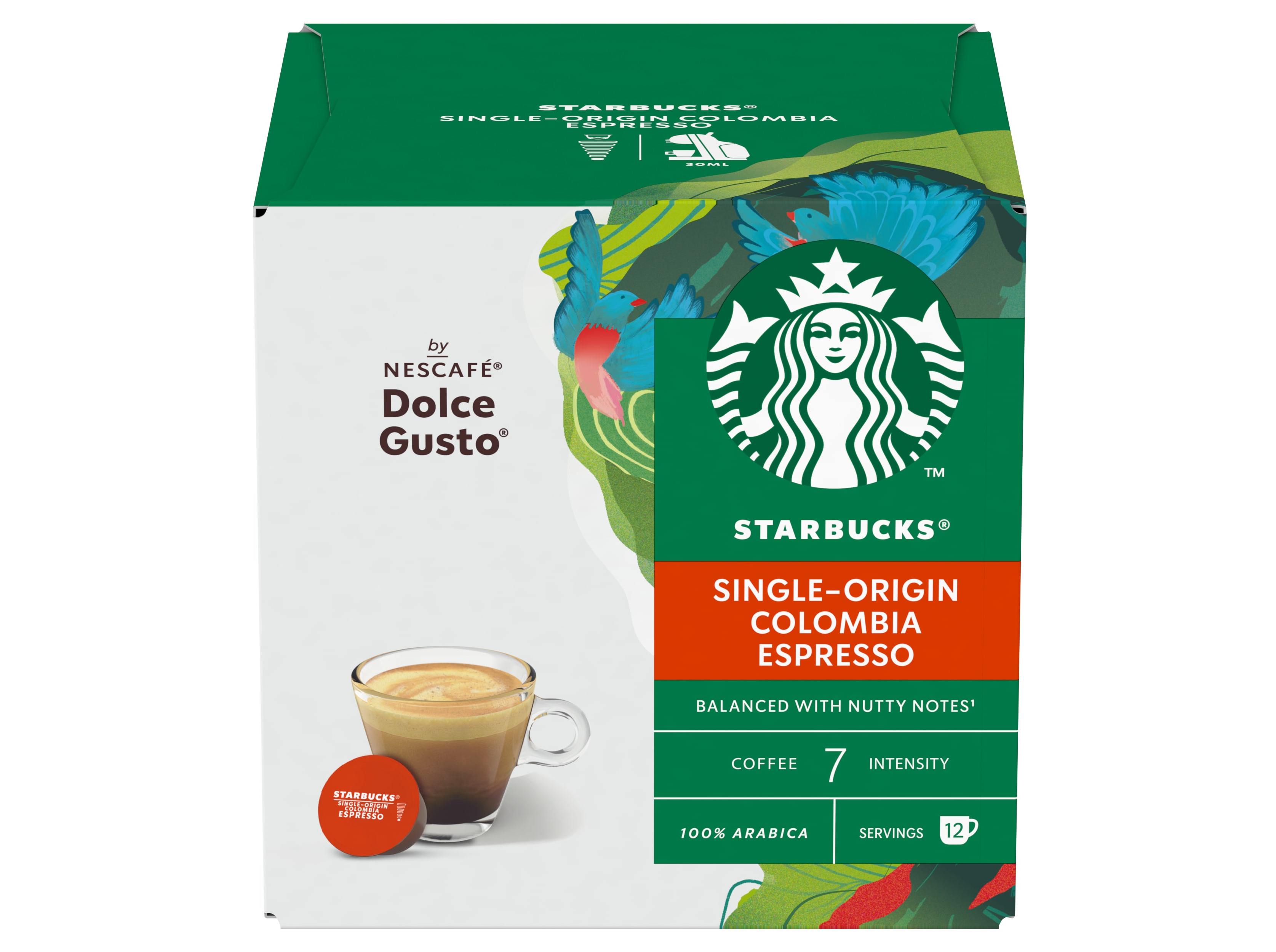 CÁPSULAS STARBUCKS COMPATÍVEL DOLCE GUSTO CAFÉ ESPRESSO COLOMBIA 12UN