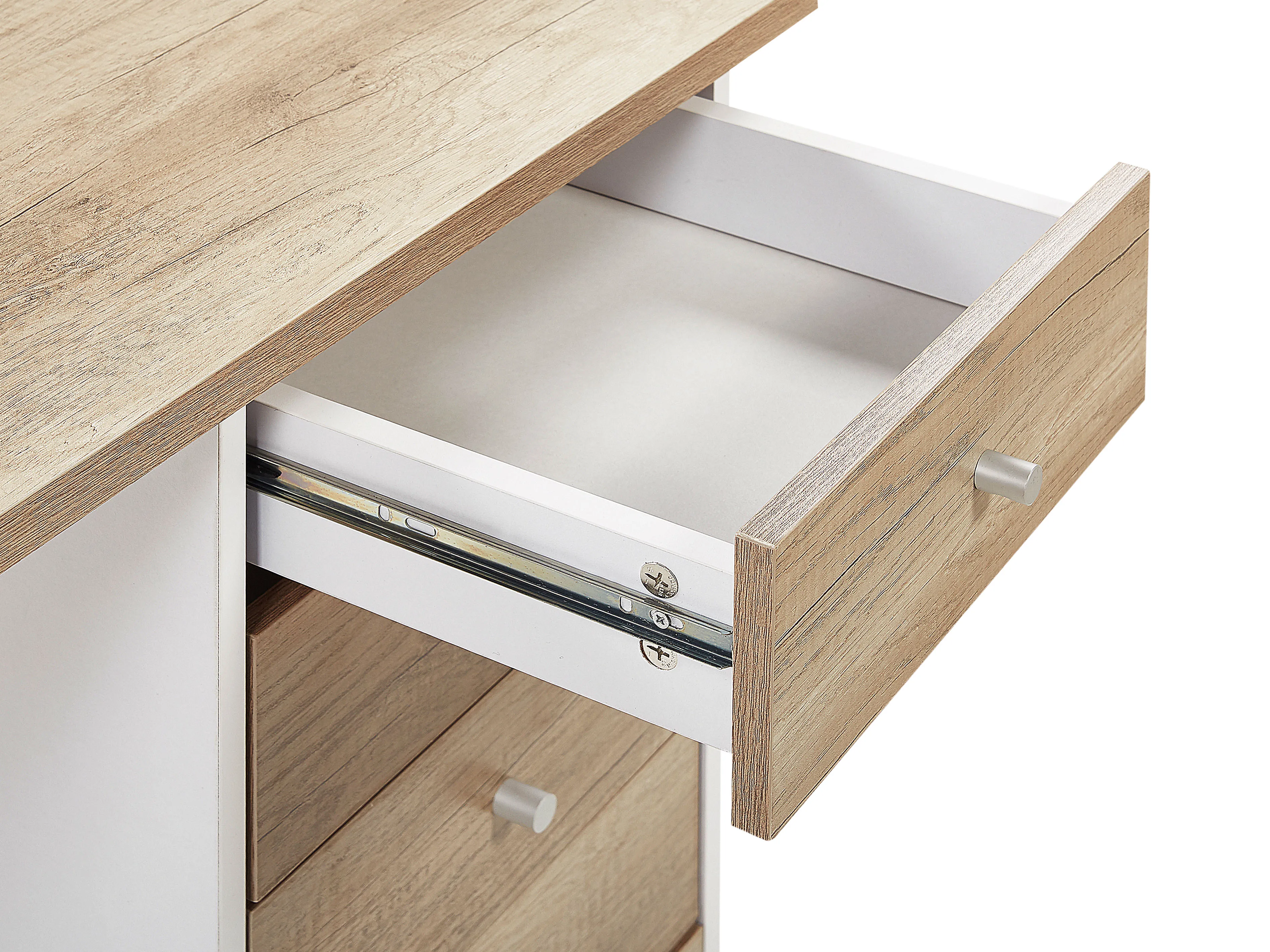 Bureau HEBER Bruin/wit 140 cm 60 cm met lades