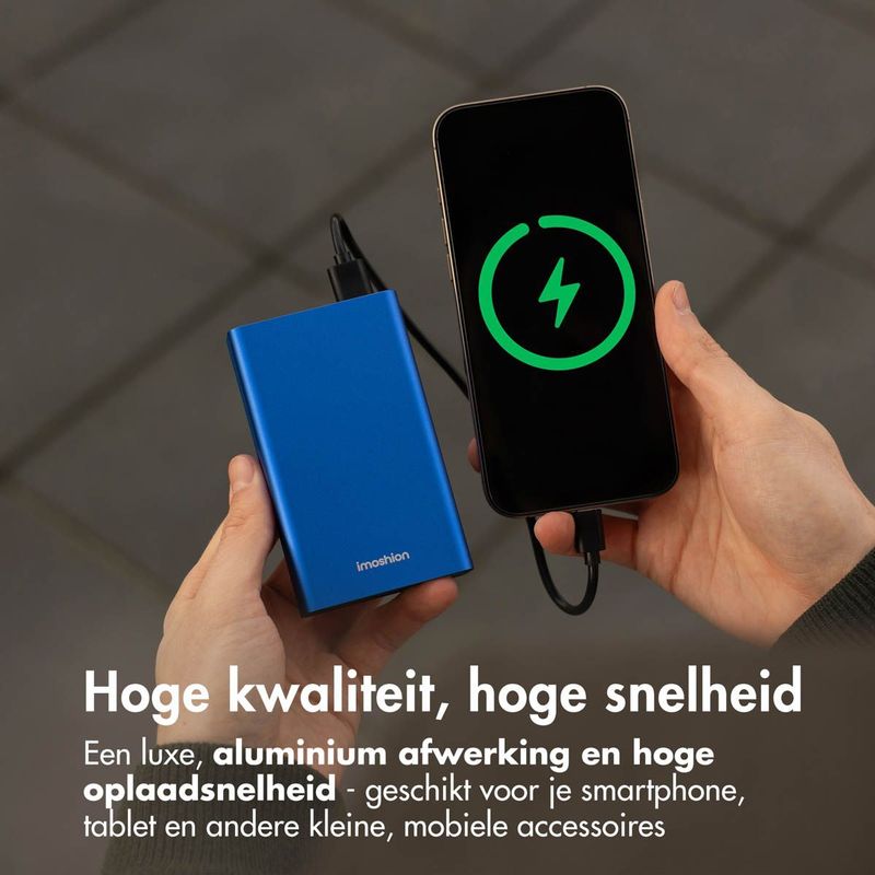 imoshion - Ultra Series - Aluminium Powerbank - Cobalt Blue - 20.000 mAh - Snelladen tot 33 watt