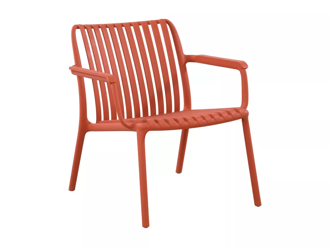 Lot de 2 fauteuils bas de jardin empilables en polypropylène - Rouge - SESEH de MYLIA